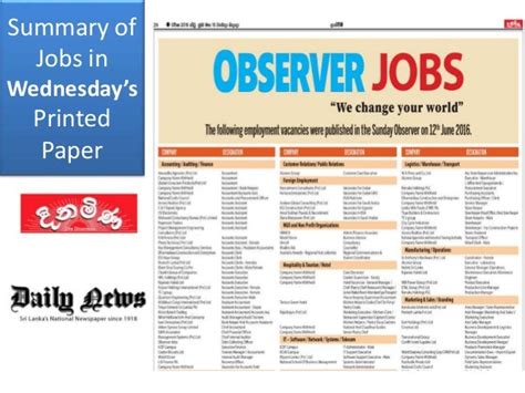 observer job vacancies.